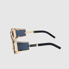 Preston - Men's Layered Geometric Metal Punk Sunglasses