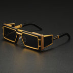 Preston - Men's Layered Geometric Metal Punk Sunglasses
