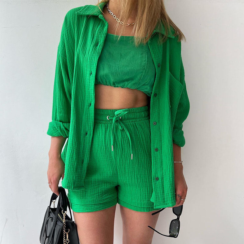 Rachel - Women's Relaxed Button-Down Lounge Set
