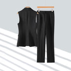Rachel - Women's Sleeveless Blazer and Trousers Two-Piece Set