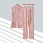 Rachel - Women's Sleeveless Blazer and Trousers Two-Piece Set