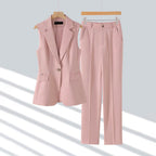 Rachel - Women's Sleeveless Blazer and Trousers Two-Piece Set