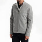 Robert - Men's Stand Collar Zip-Up Jacket with Snap Button