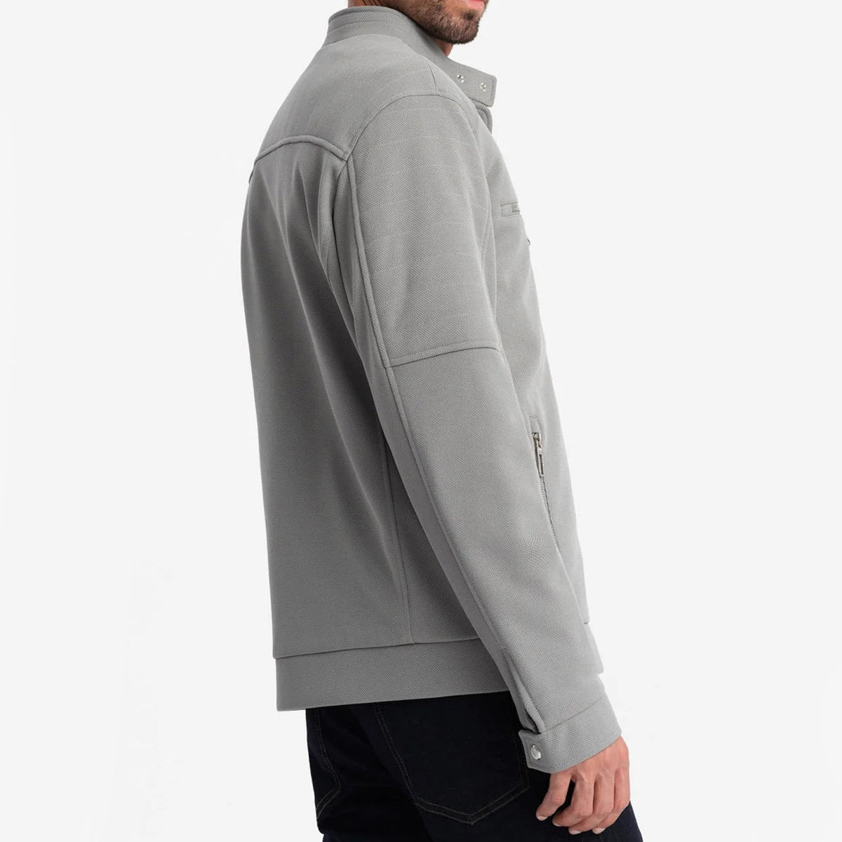 Robert - Men's Stand Collar Zip-Up Jacket with Snap Button