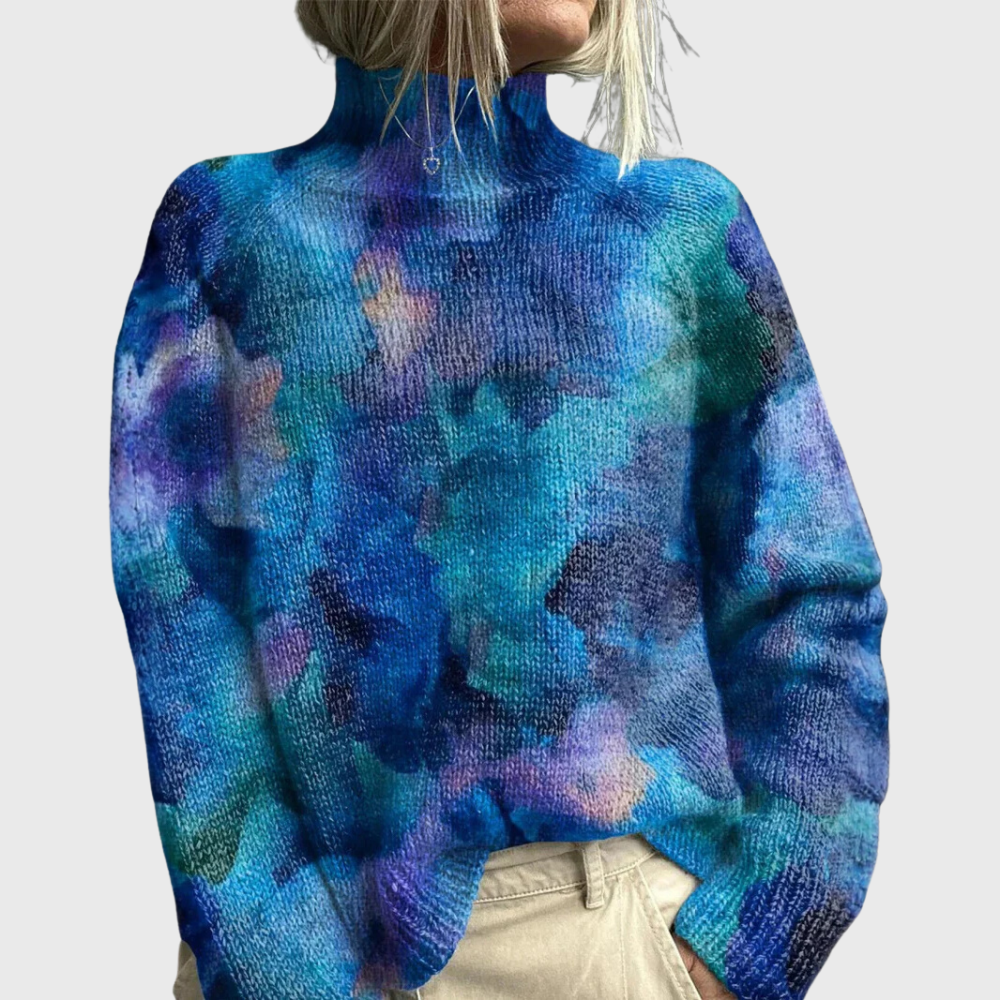Rosemary – Women’s Artistic Pattern Turtleneck Sweater