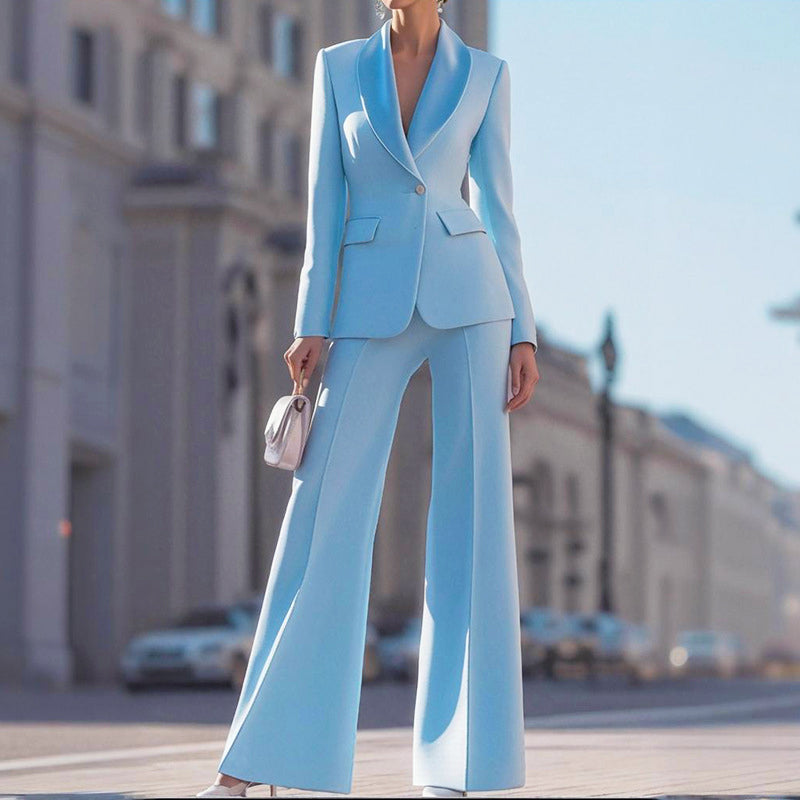 Rosie - Women's Tailored Blazer & Flared Pants Suit Set