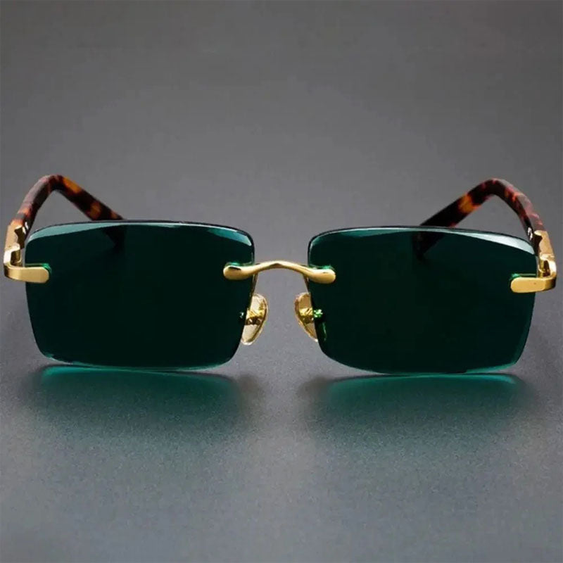 Rovelle - Rimless Rectangle Leopard Sunglasses