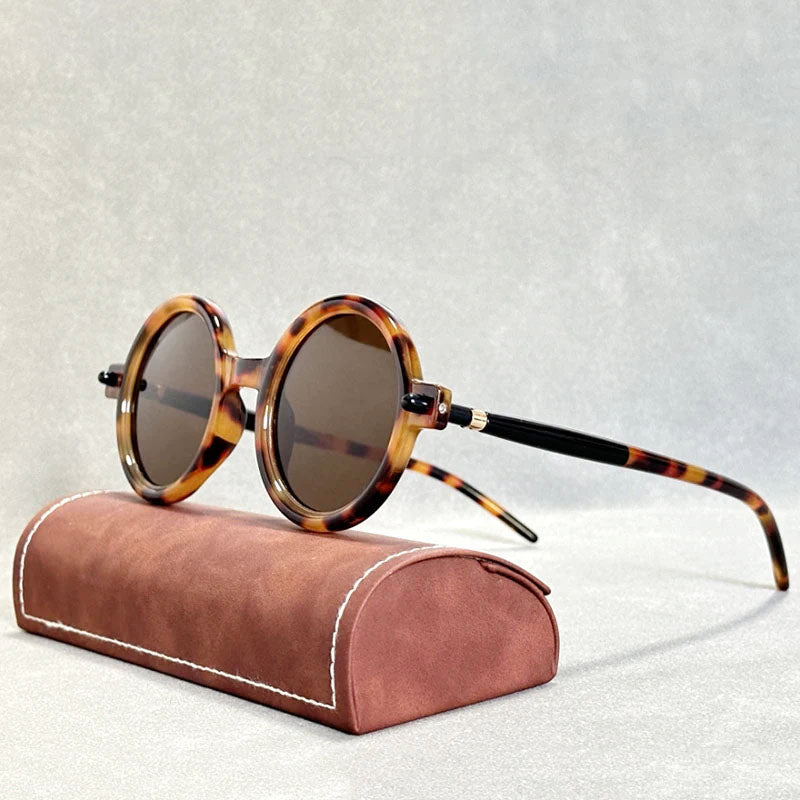 Rowan - Unisex Round Tortoiseshell Retro Sunglasses