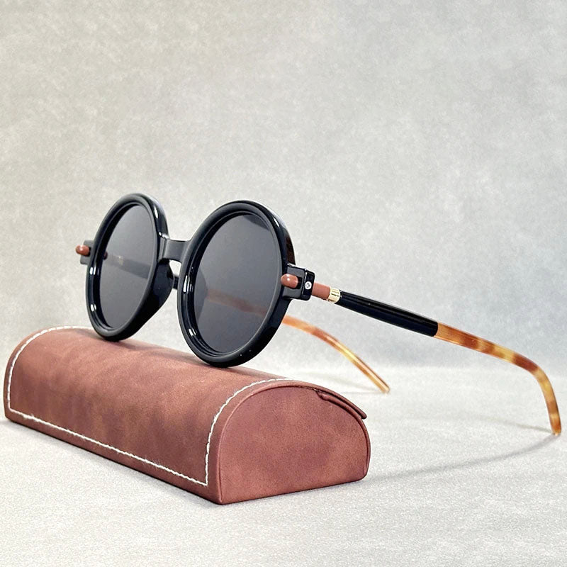 Rowan - Unisex Round Tortoiseshell Retro Sunglasses