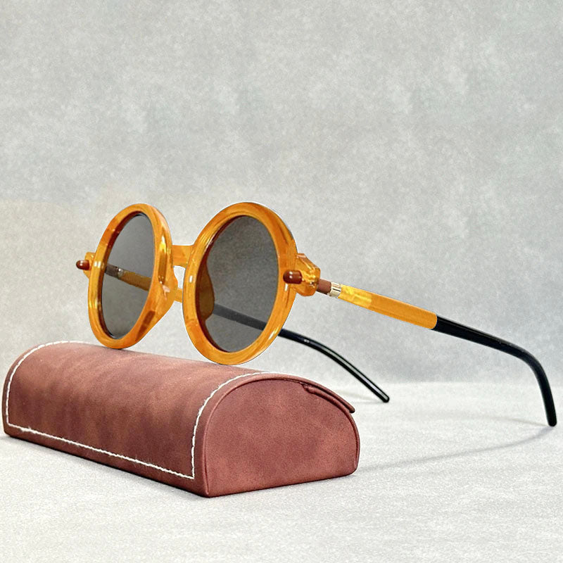 Rowan - Unisex Round Tortoiseshell Retro Sunglasses