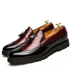 Ryan - Men's High-Shine Wingtip Lug Sole Dress Shoes