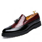 Ryan - Men's High-Shine Wingtip Lug Sole Dress Shoes
