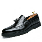 Ryan - Men's High-Shine Wingtip Lug Sole Dress Shoes