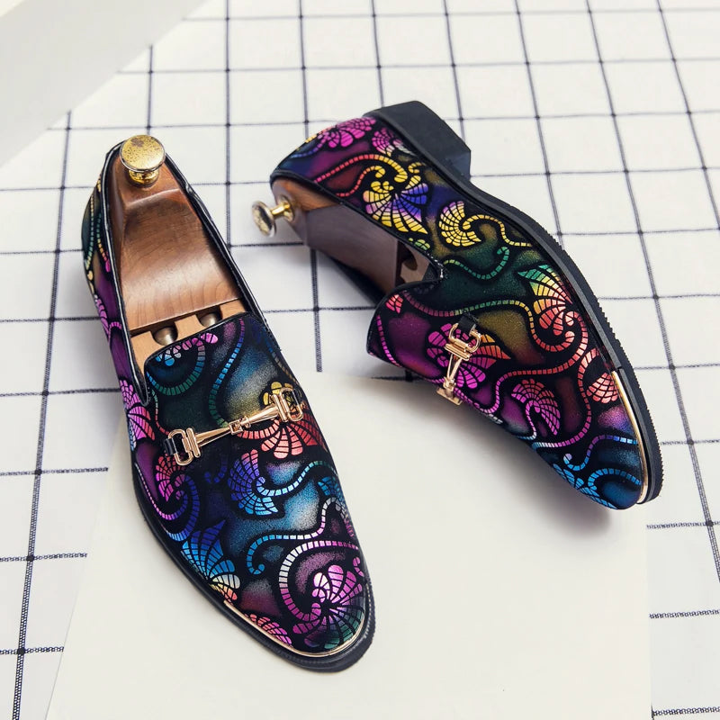 Ryan - Men's Patterned Dress Loafers