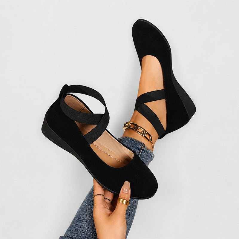 Sabrina - Women's Cross Strap Ballet Flats