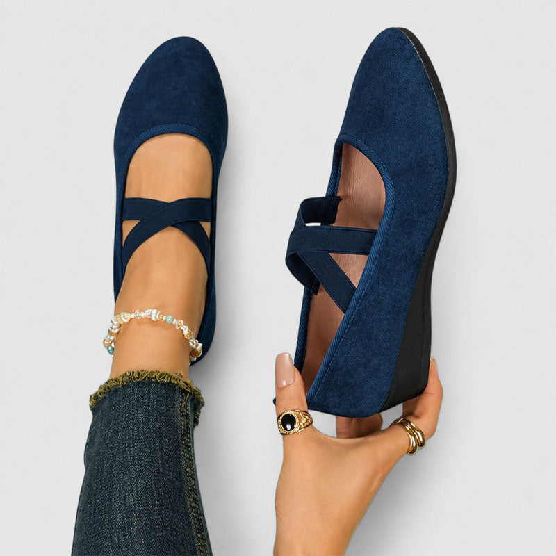 Sabrina - Women's Cross Strap Ballet Flats