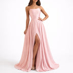 Samantha - Women's Flowing Satin Formal Maxi Dress