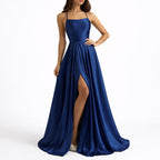 Samantha - Women's Flowing Satin Formal Maxi Dress