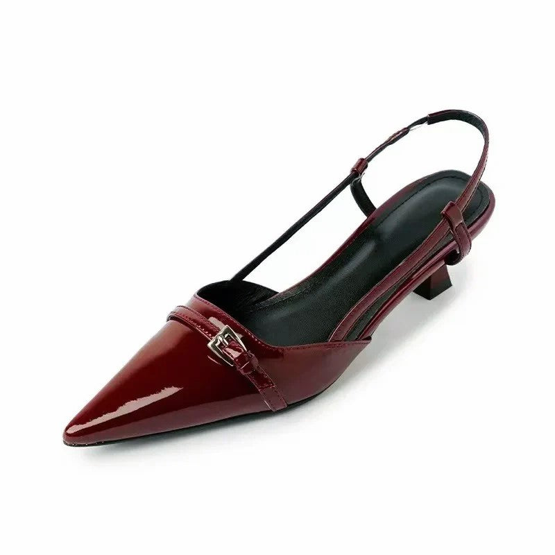 Sarah - Women's Pointed Toe Slingback Kitten Heels