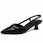 Sarah - Women's Pointed Toe Slingback Kitten Heels