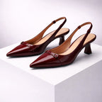 Sarah - Women's Pointed Toe Slingback Kitten Heels