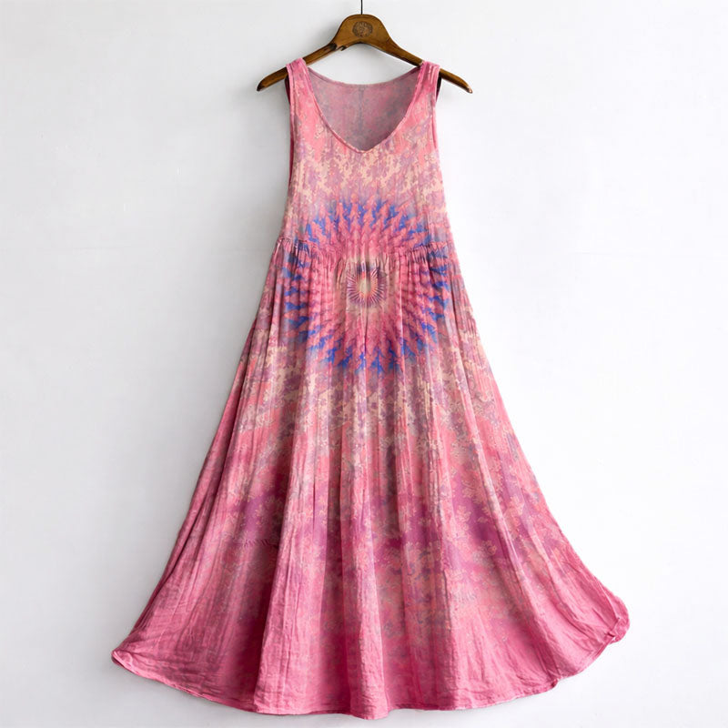 Savannah - Women’s Artistic Print Sleeveless A-Line Dress