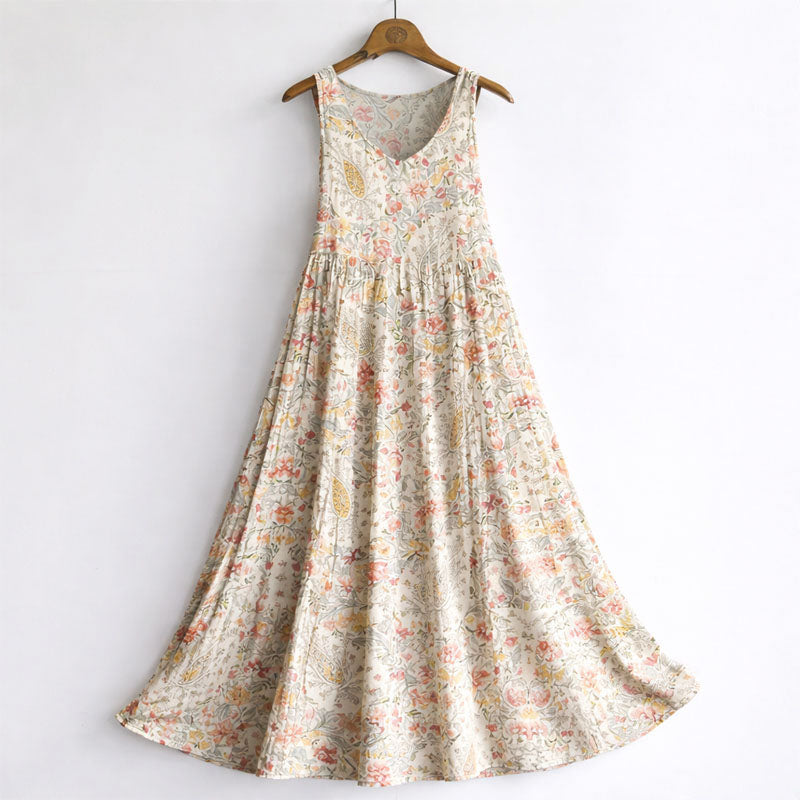 Savannah - Women’s Artistic Print Sleeveless A-Line Dress