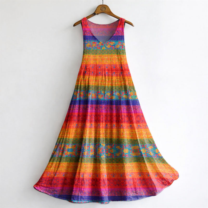 Savannah - Women’s Artistic Print Sleeveless A-Line Dress