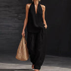 Savannah - Women's Two-Piece Sleeveless Linen Look Set