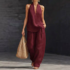 Savannah - Women's Two-Piece Sleeveless Linen Look Set