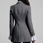 Saylor - Women's Tailored Herringbone Longline Blazer