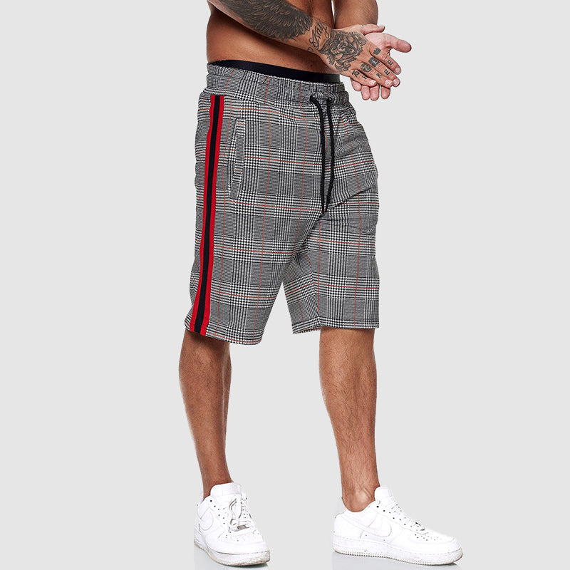 Shane - Men's Checked Pattern Relaxed Fit Streetwear Shorts