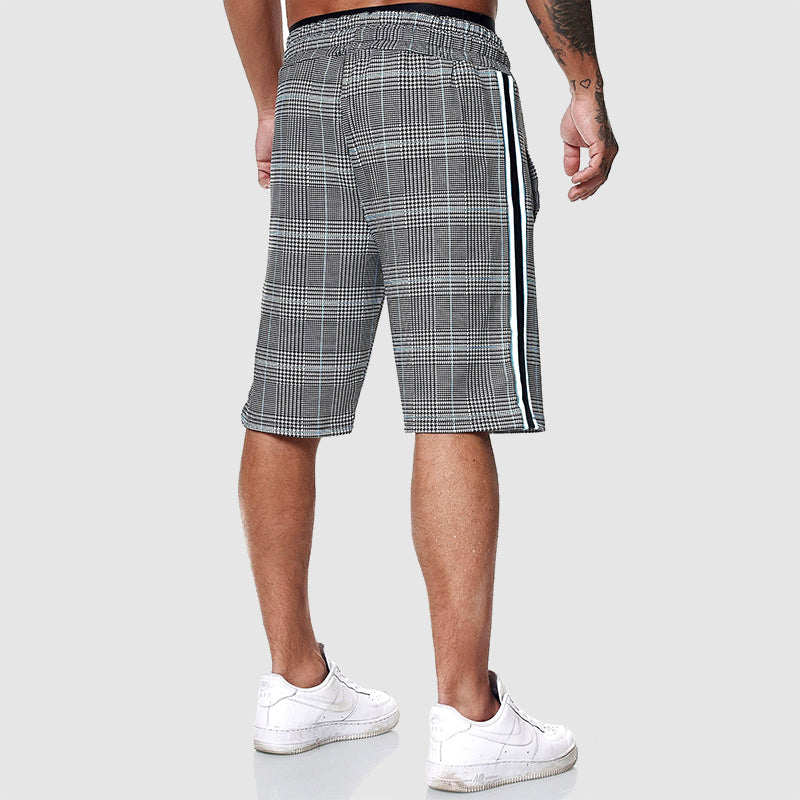 Shane - Men's Checked Pattern Relaxed Fit Streetwear Shorts