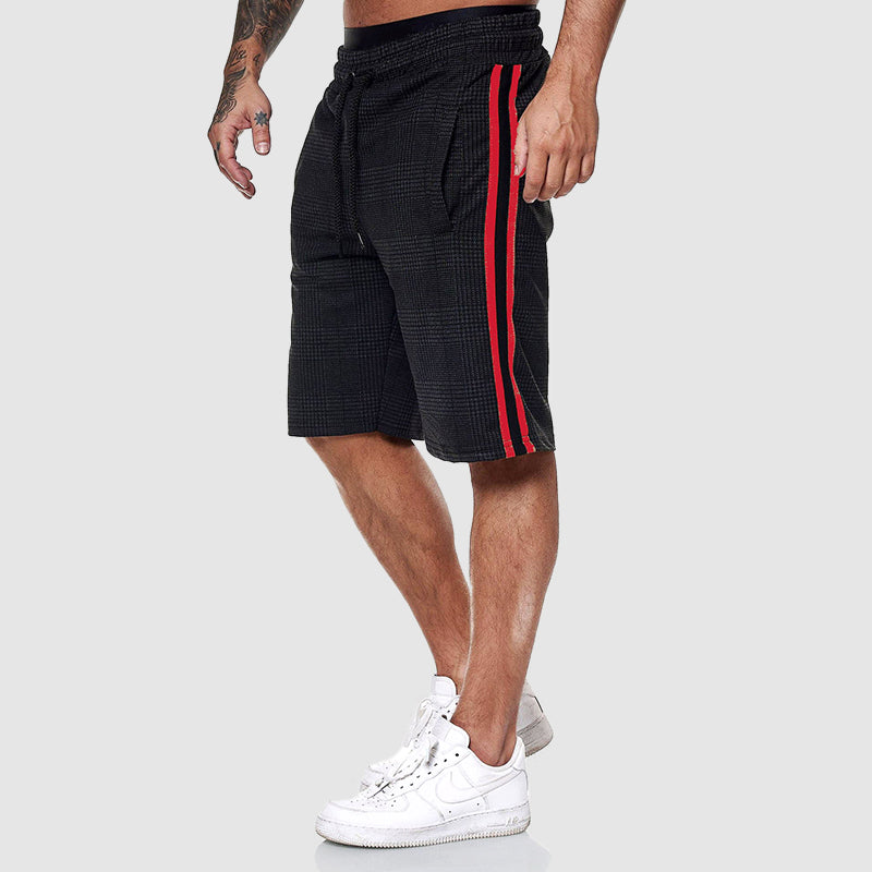 Shane - Men's Checked Pattern Relaxed Fit Streetwear Shorts