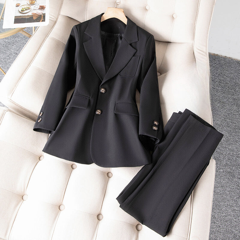 Shannon - Women's Classic Two-Button Blazer and Trousers Set