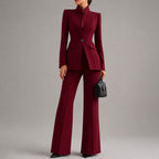 Sharon - Women's Tailored High-Neck Pant Suit Set