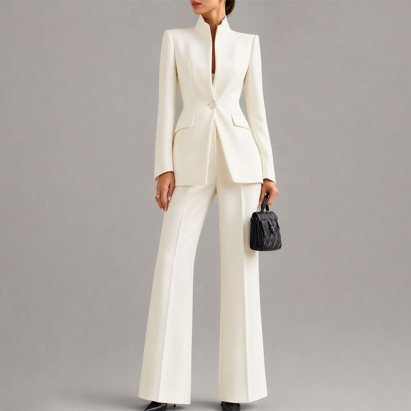Sharon - Women's Tailored High-Neck Pant Suit Set