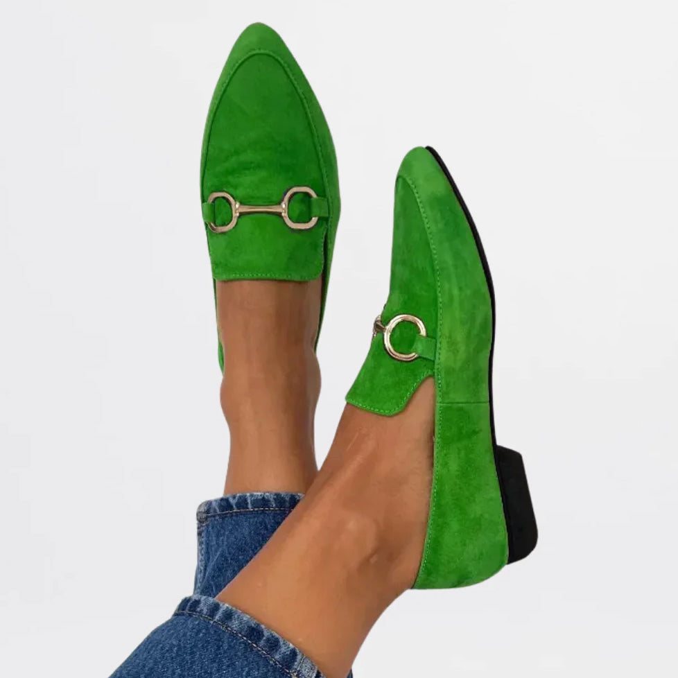 Sienna - Women's Suede Pointed Toe Horsebit Loafers