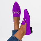 Sienna - Women's Suede Pointed Toe Horsebit Loafers