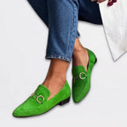 Sienna - Women's Suede Pointed Toe Horsebit Loafers