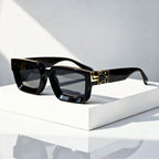 Solace - Geometric Thick Frame Rectangle Sunglasses