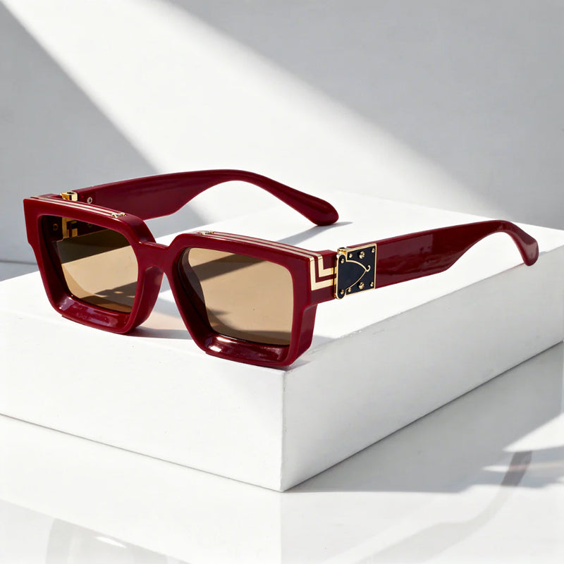 Solace - Geometric Thick Frame Rectangle Sunglasses