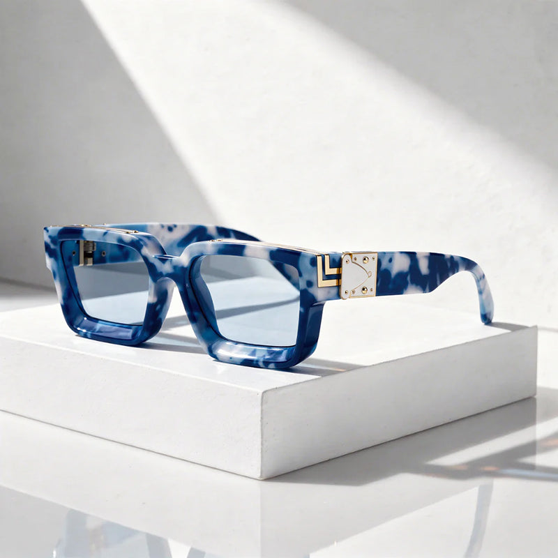 Solace - Geometric Thick Frame Rectangle Sunglasses