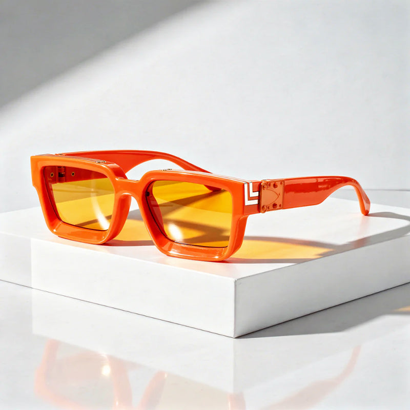 Solace - Geometric Thick Frame Rectangle Sunglasses