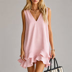 Stella - Women's Flounce Hem Shift Cocktail Dress
