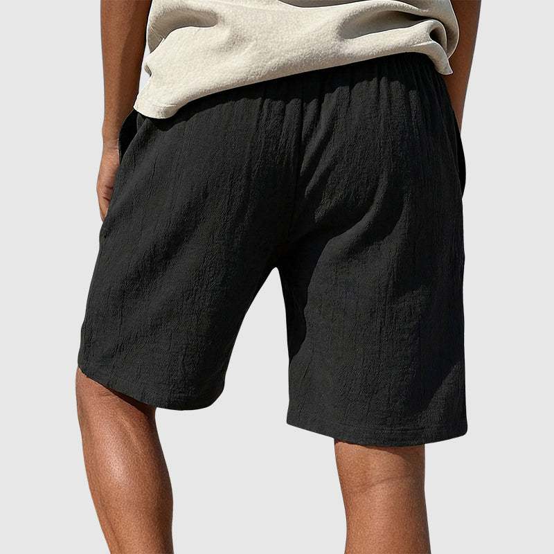 Stephen - Men’s Textured Drawstring Beach Shorts