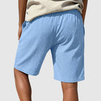 Stephen - Men’s Textured Drawstring Beach Shorts