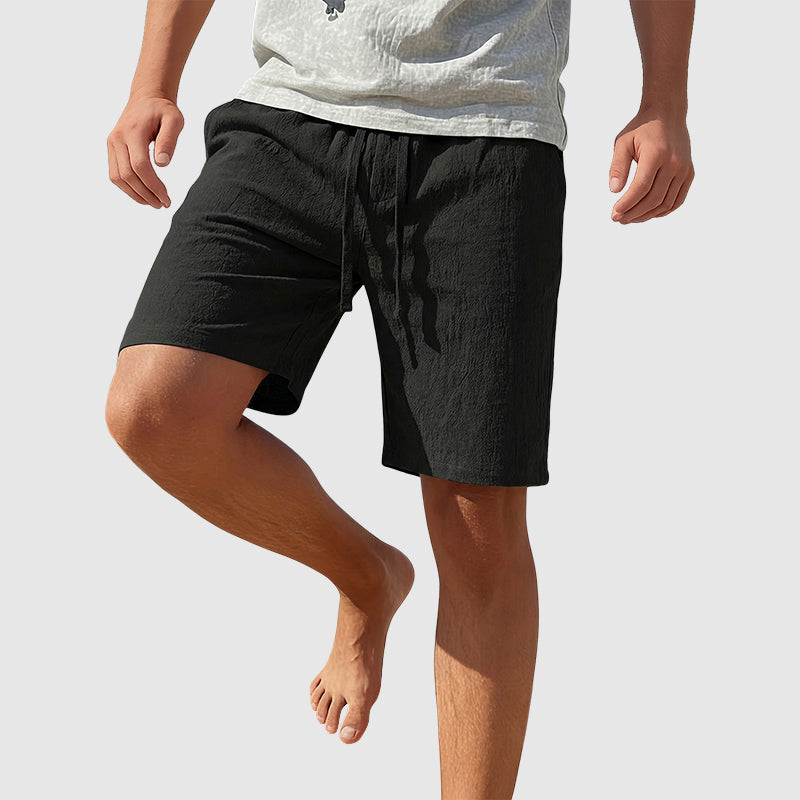 Stephen - Men’s Textured Drawstring Beach Shorts