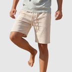 Stephen - Men’s Textured Drawstring Beach Shorts