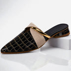 Taylor - Women's Textured Pointed Toe Mule Flats